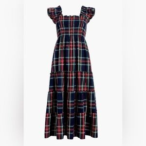 Hill House Tartan Plaid Maxi Dress in Navy, Red, Green